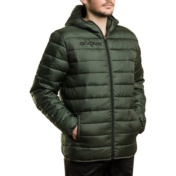 Piumino verde da uomo con cappuccio Givova Olanda, Abbigliamento Sport, SKU a726000019, Immagine 0